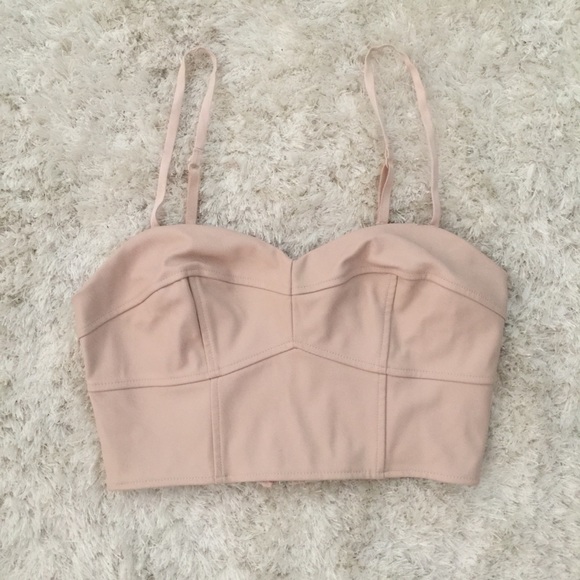 Express Tops - Express Crop Top - Faux Leather